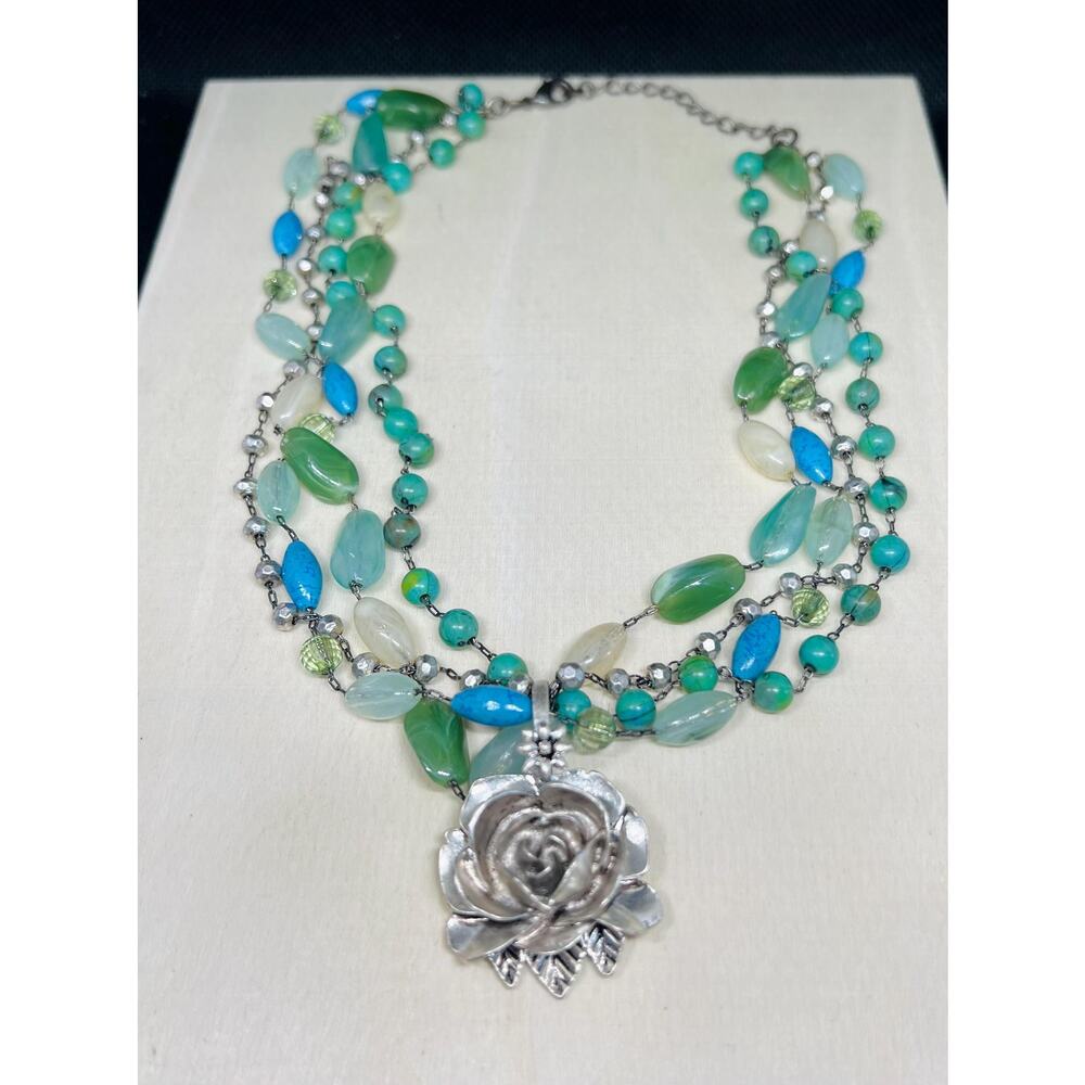 Vintage necklace, beaded necklace, vintage jewelry, gift for her, mom gift, bran